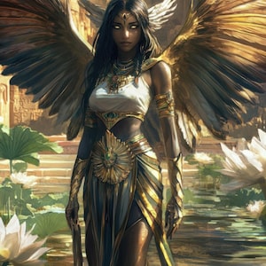 Egyptian Goddess - Egyptian Mythology Digital Art Download, Mythology Fantasy Art for Print and Wallpaper, High Resolution Digital Download