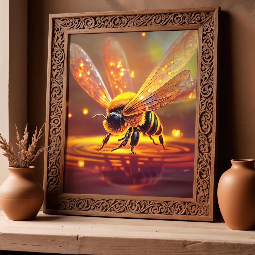 Magic Bee | Fantasy Wall Art, Insect Design, Printable, Digital ...