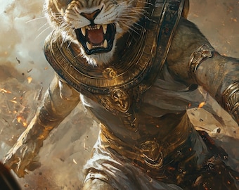 Sekhmet - Egyptian Mythology Digital Art Download, Mythology Fantasy Art for Print and Wallpaper, High Resolution Digital Download