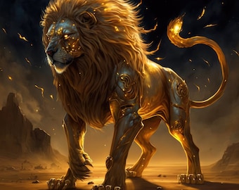 Golden Lion High Resolution Digital Download - Etsy