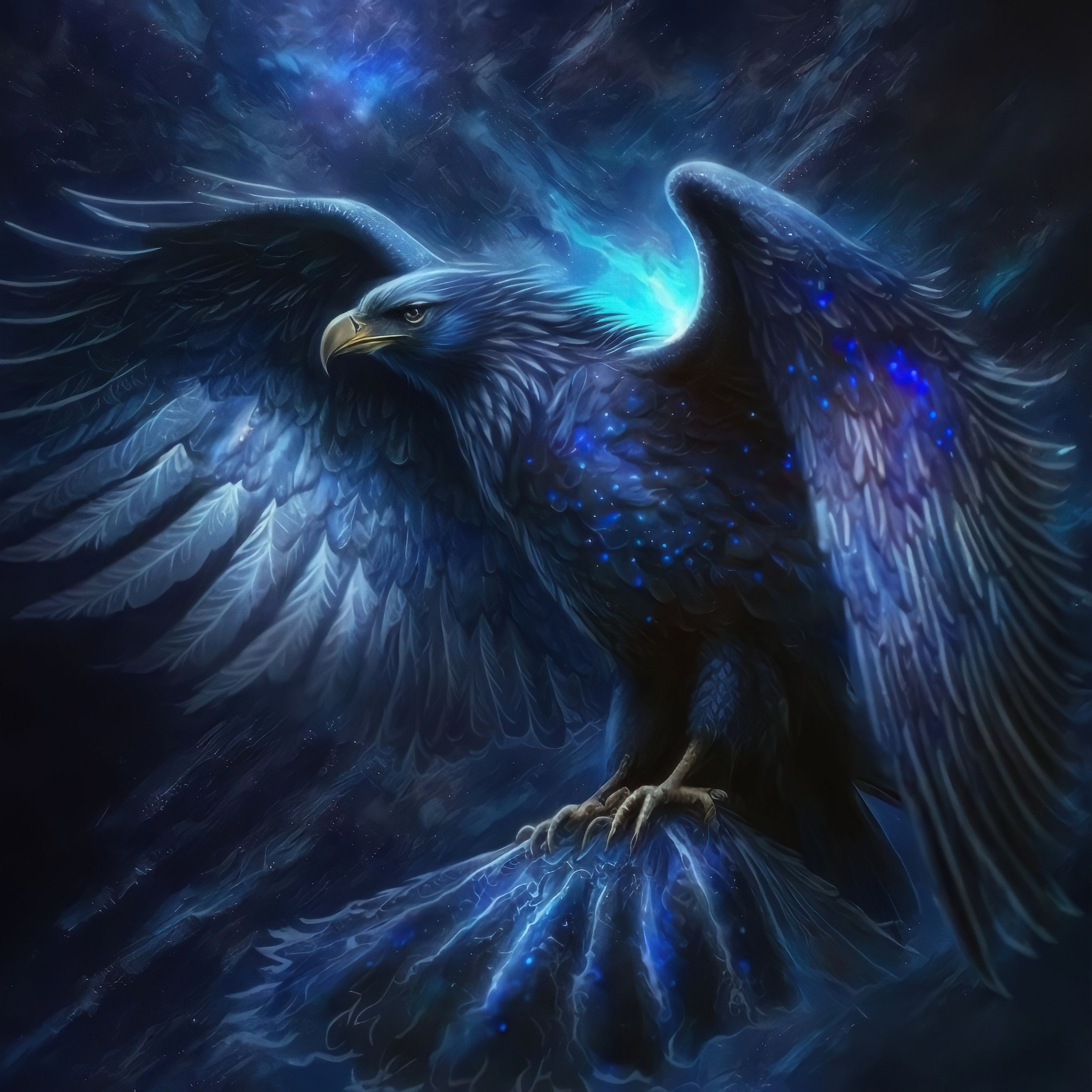 Cosmic Eagle Download, Cosmic Eagle Instant Downloadable Wallpaper, Digital Download Poster, Digital Art, Downloadable Fantasy Art