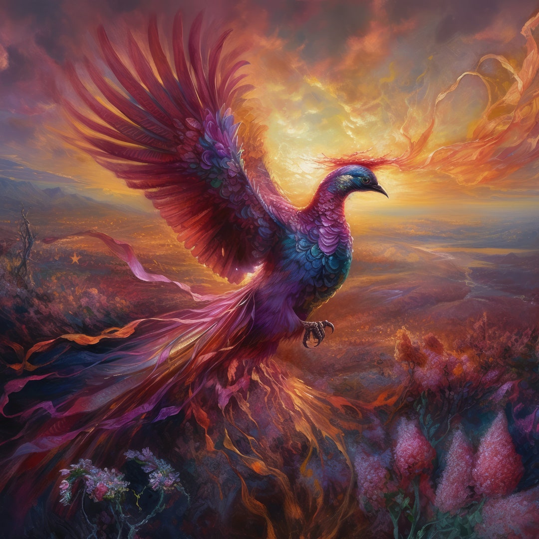 Wildflower Phoenix Download, Printable Art, Instant Downloadable
