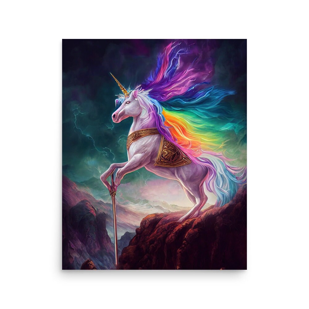 Unicorn General Unicorn Poster Unicorn Print Unicorn Wall Art AI Art  Digital Art Poster Fantasy Art Poster - Etsy