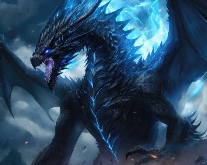 Dragon of the Storm - Fantasy Digital Art Download, Dragon Art for ...