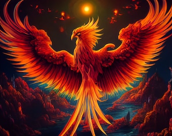 Phoenix Download, Phoenix Instant Downloadable Wallpaper, Digital Download Poster, Digital Art, Downloadable Fantasy Art