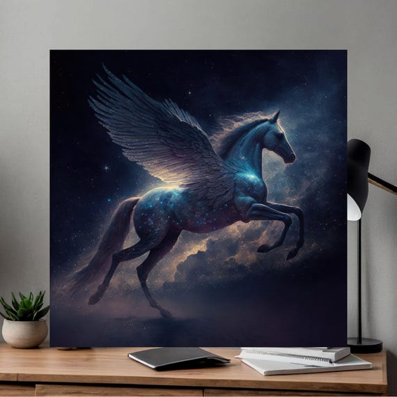 宇宙のペガサス | ファンタジーウォールアート、エーテルデザイン