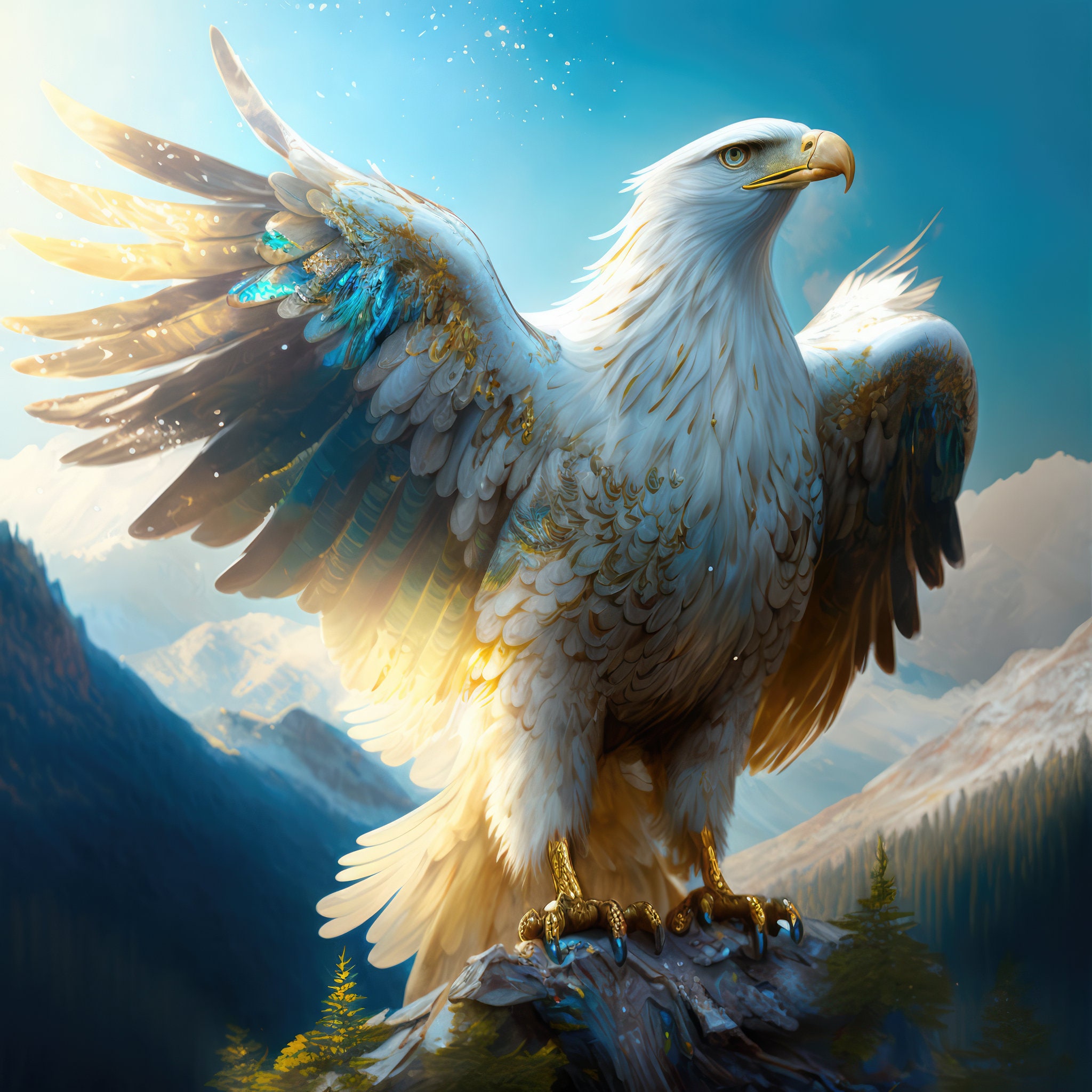 Forest Eagle Download, Printable Art, Instant Downloadable