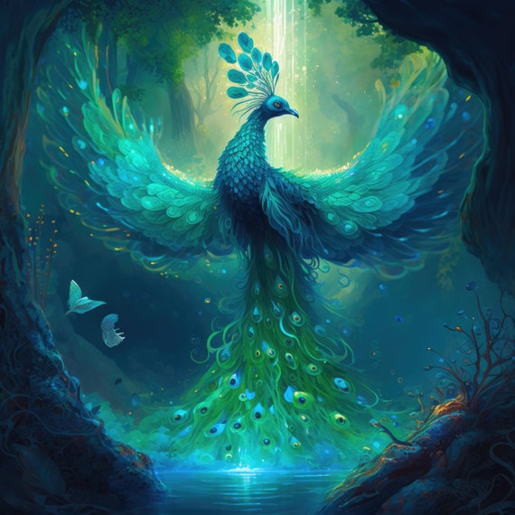 Peacock Phoenix Download, Printable Art, Instant Downloadable