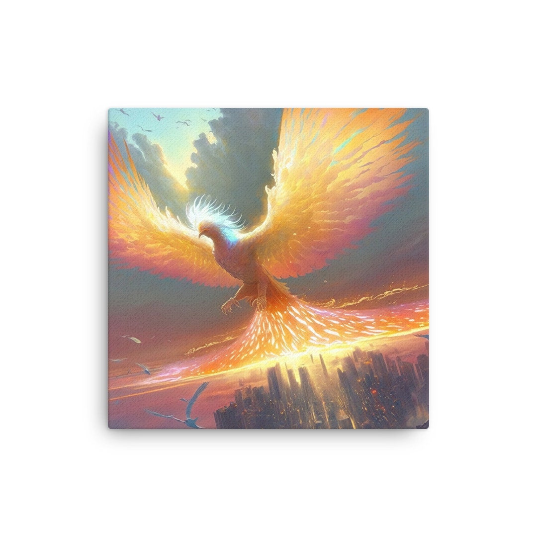 Buy Iridescent Phoenix Thin Canvas Canvas Phoenix Wall Art Online ...