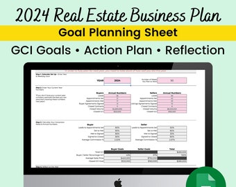Businessplan vastgoed 2024 | Doelstelling | Spreadsheet voor makelaars in onroerend goed | Sjabloon voor leadgeneratie | Google Spreadsheets-spreadsheet