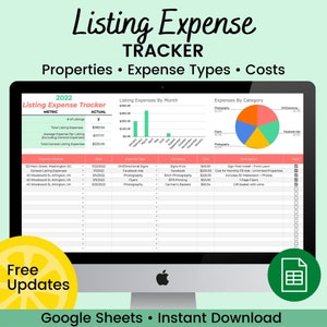 Real Estate Listing Expense Tracker | Transaction Management | Real Estate Agent Budget Profit and Loss | Google Sheets Template