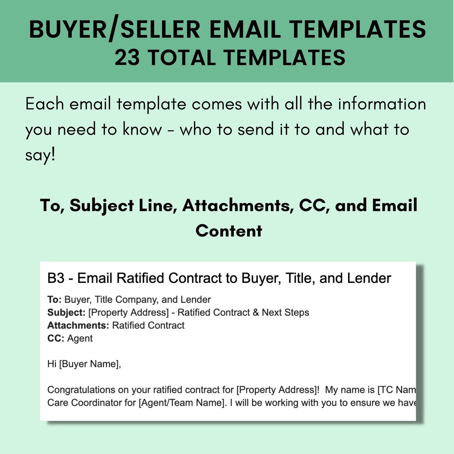 Transaction Coordinator Email Templates Buyer and Seller Email