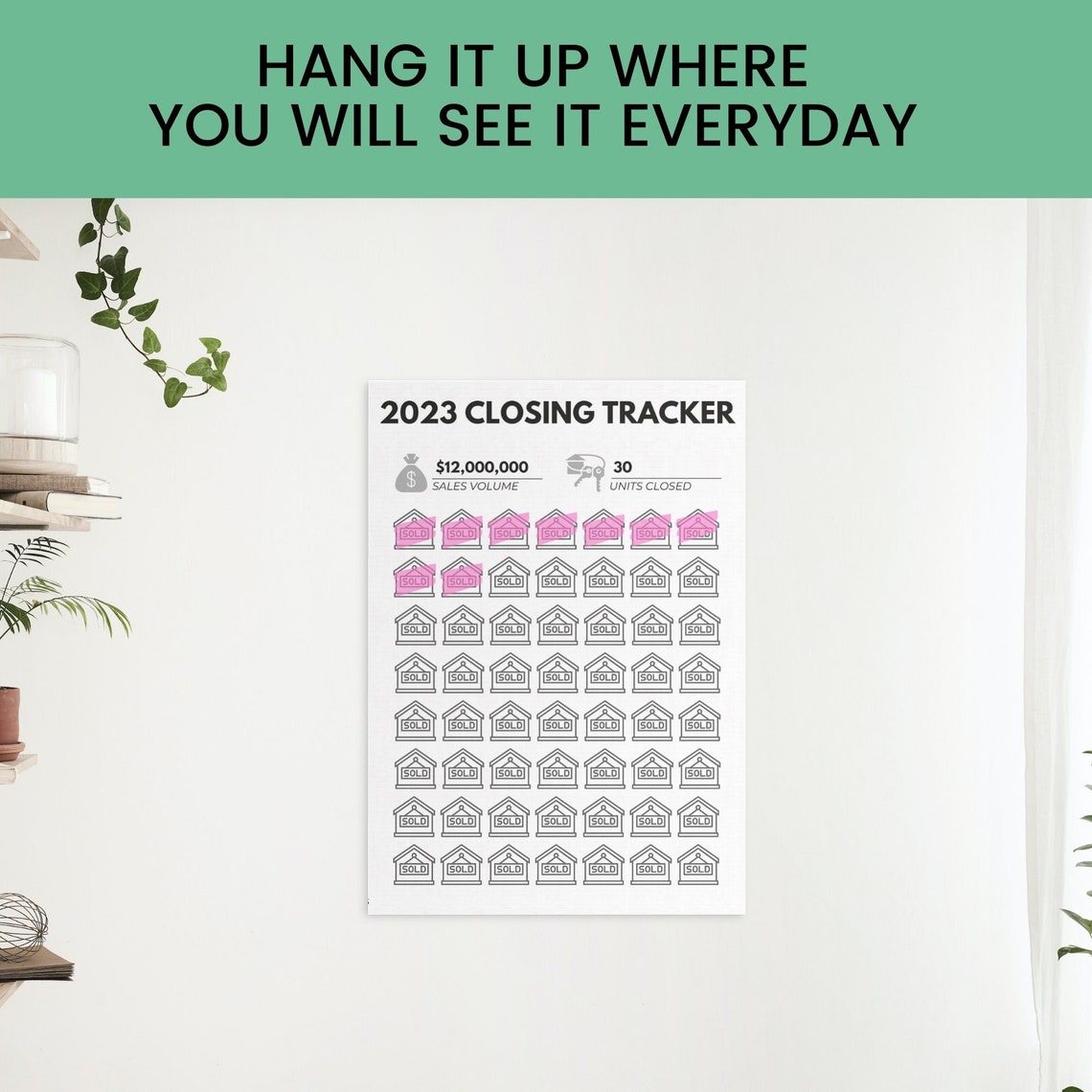 EDITABLE 2023 Real Estate Goal Chart Goal Setting Real Etsy