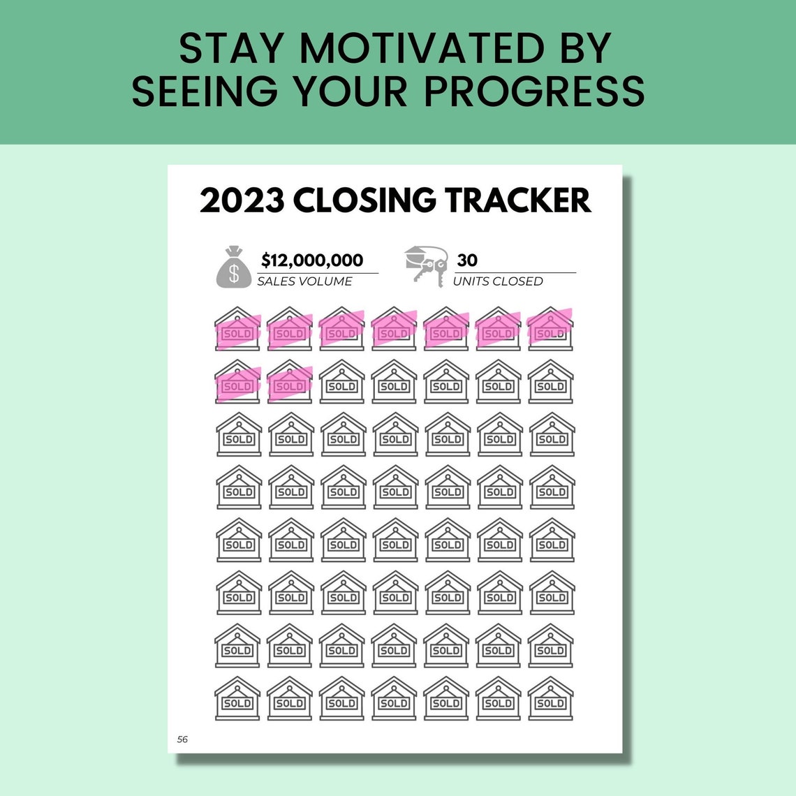 EDITABLE 2023 Real Estate Goal Chart Goal Setting Real Etsy