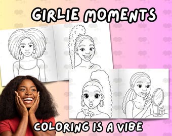 Libro para colorear de Black Girl Magic: Retratos coronados y seguros para niñas y adolescentes. Descarga digital.