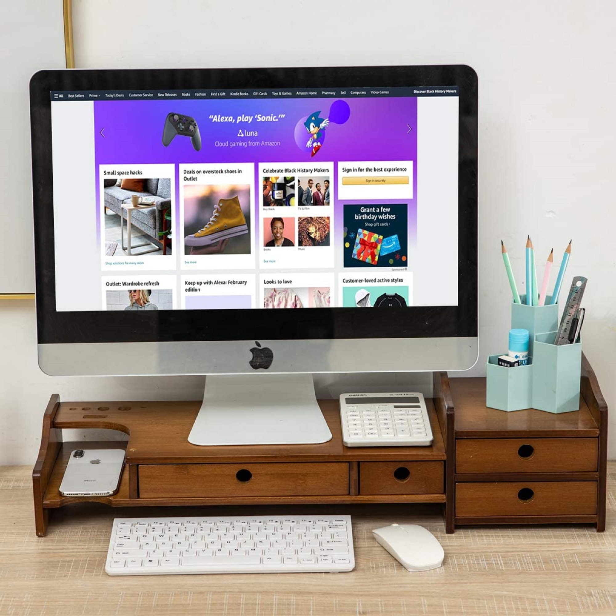 Monitor Stand With Storage - Etsy Monitor Stand With Storage - Etsy