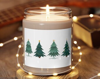 Christmas Candle, 9oz Soy Jar Candle, Christmas Tree Candle, Holiday Candle, Decorative Candle, Cute Candle, Winter Candle, Container Candle