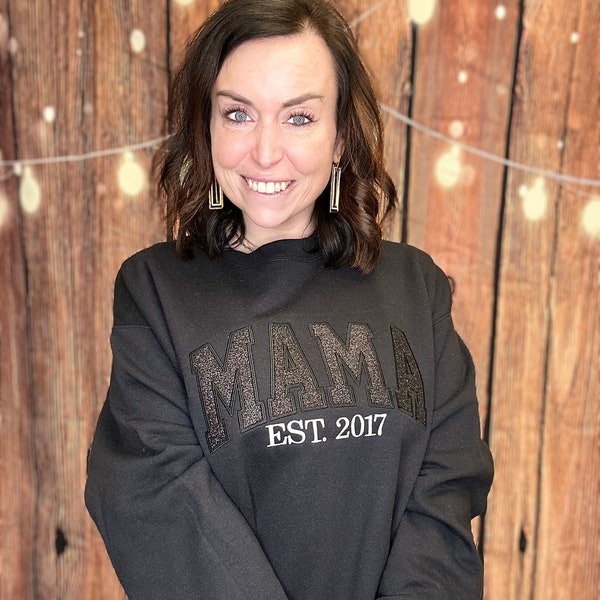 Mama Glitter Applique sweatshirt