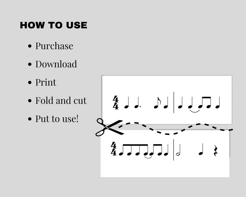 Pack of Printable Rhythm Flashcards for Music Education Sets 3 & 4 Pack