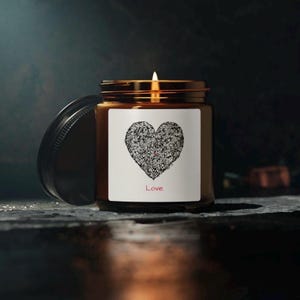 Handgezeichnetes Herz Sojakerze - Geschenk der Liebe