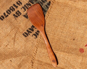 Handmade Wooden Spatula, Hand-carved Cherry Wood Utensil