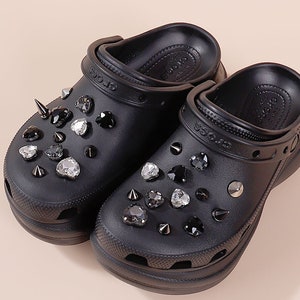 1 Set Bling Croc Charms Designer Fashion JIBZ Yellow Moon Love Chain Shoe  Accessories for Girl Women Vintage Rhinestone 2022 New - AliExpress