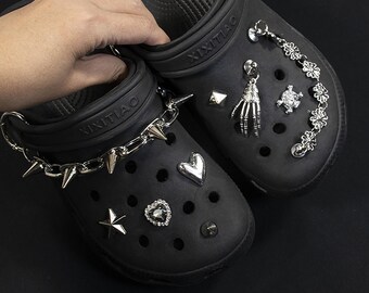 Gothic Style Black Shoe Charms Set, Rivet Spike Shoe Charms, DIY Shoe  Accessories, Shoe Gift for Women Girls, Shoe Charms Bling, Shoe Decor 