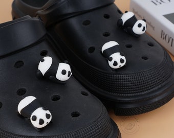 Cute Panda Shoe Charms,Kawaii Panda Shoe Charms, Lovely Animal Resin charms, 3D Panda buckle for shoes,Animal croc shoe charm supplies,Gifts