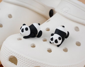 Kawaii Panda Shoe Charms,Cute Panda Shoe Charms, Lovely Animal Resin charms, 3D Panda buckle for shoes,Animal croc shoe charm supplies,Gifts