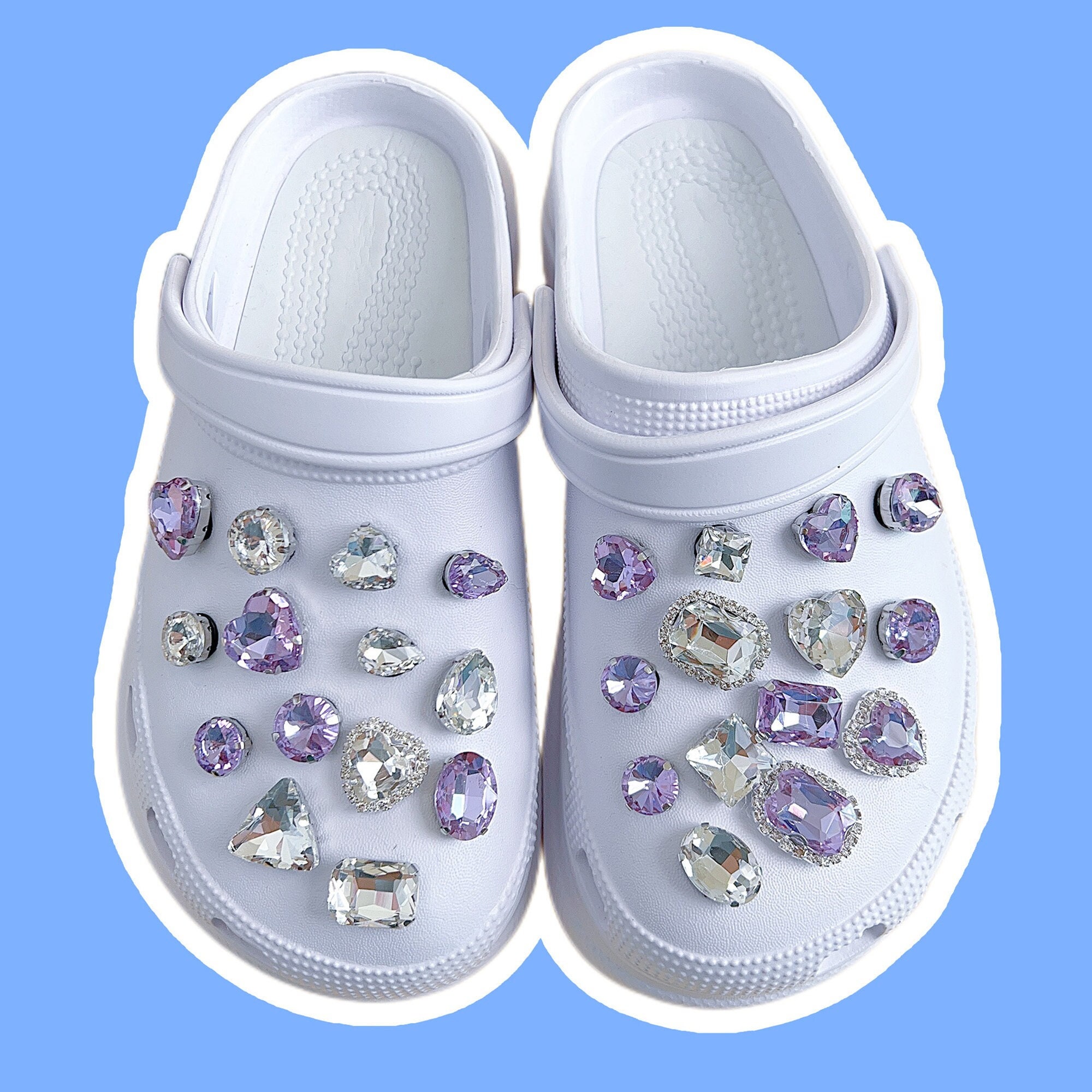 Finally got my white crocs jazzed up with some bling. Looking to