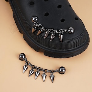 2pcs/set Spike Shoe Chains,Dark  Metal Chain Shoe Charms,Chain Charms for Women, Charm Accessories For Shoe Decoration,Buckle for Shoes