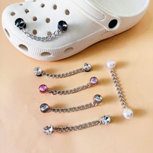 2pcs/set Rhinestone Shoe Chains,Pearl Shoe Chains,Metal Chain Shoe Charms,Chain Charms for Women,Crystal Shoe Decoration,Buckle for Shoes