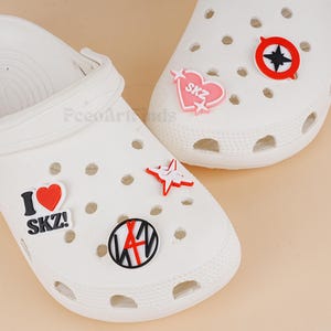 Hebillas de zapatos con temática de K-pop, dijes de conejito kawaii, dije de niña, cadena de zapatos, pin de zapato impreso en 3D, banda coreana