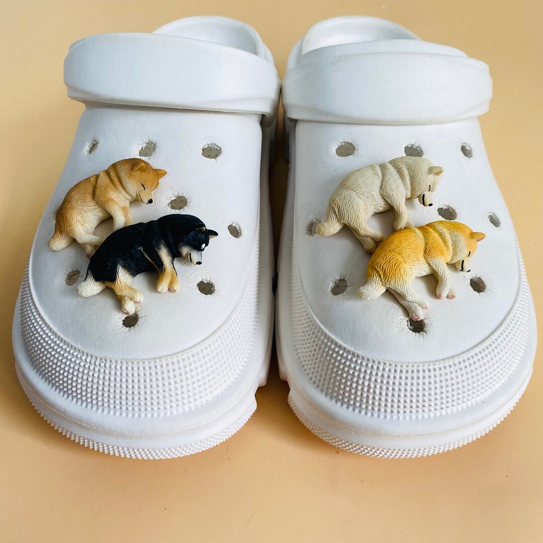 Sleeping Dog Shoe Charms,lovely Dog Resin Charms,3d Animal Buckle for
