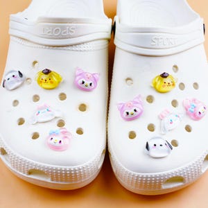 10pcs Cartoon Shiny Shoe Charms, Transparent Bling Kawaii Charms, Anime Glitter buckle for shoes, Lovely Animal shoe charm supplies,gifts