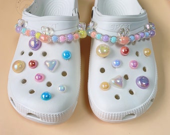 A Set Shiny Pinkycolor Shoes Charms, Glitter Charms for Shoes, Rabbit/buckle for shoes, Lovely Candy/Pearl croc shoe charm supplies