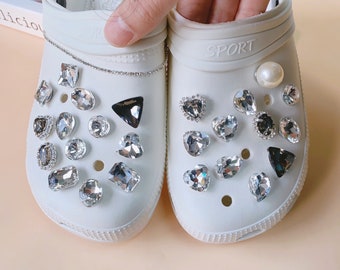 Bling Crystal Shoe Charm Set,Rhinestone Shoe Charm Set,DIY Sandals Jewelry Charms,Shoe Accessories,Shoe Charms Bling, Shoe Decor,Shoe Charm