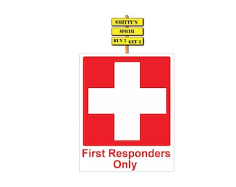 First Aid First Responders Only Red Cross Safety High Quality Vinyl Choose Sizes From Drop Down Sticker Buy 2 receive a 3rd one free P839
