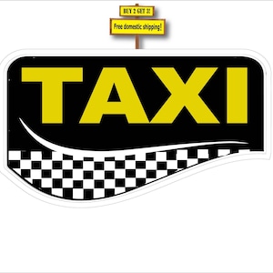 Taxi Service Checker Cab Taxi Cab 3.5&quot; x 6.0&quot; Sticker Decal A150