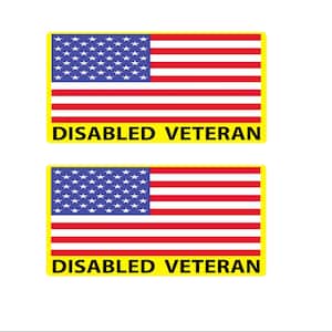 Disabled Veteran American Flag USA Flag 1 Pair New Design Sticker Decal We Support Our Vets Same Day Shipping A64