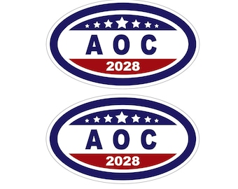 AOC Alexandria Ocasio Cortz for President 2028 1 Pair of Decal Stickers A-1