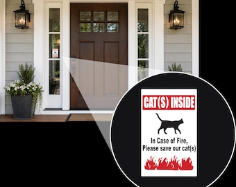 Rescue Cat Inside In Case Of Fire Please Save Our Cat Cat(s) Decal Stickers p355