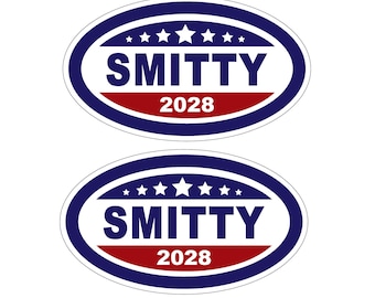 Steven A Smith Smitty for President 2028 1 Pair of Oval Decal Stickers A-11