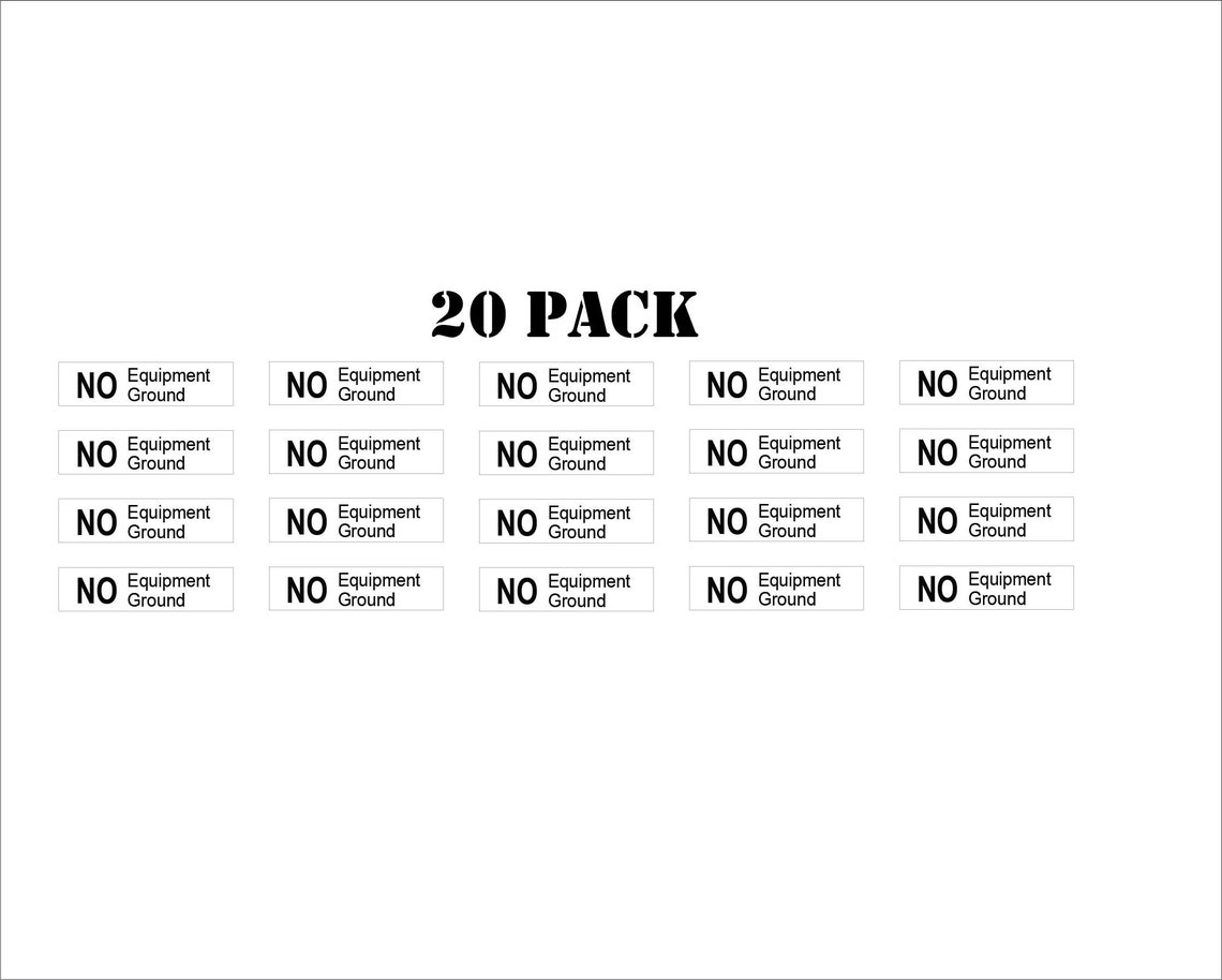 No Equipment Ground 20 Pack .25 X 1.0safety Dept. Etsy