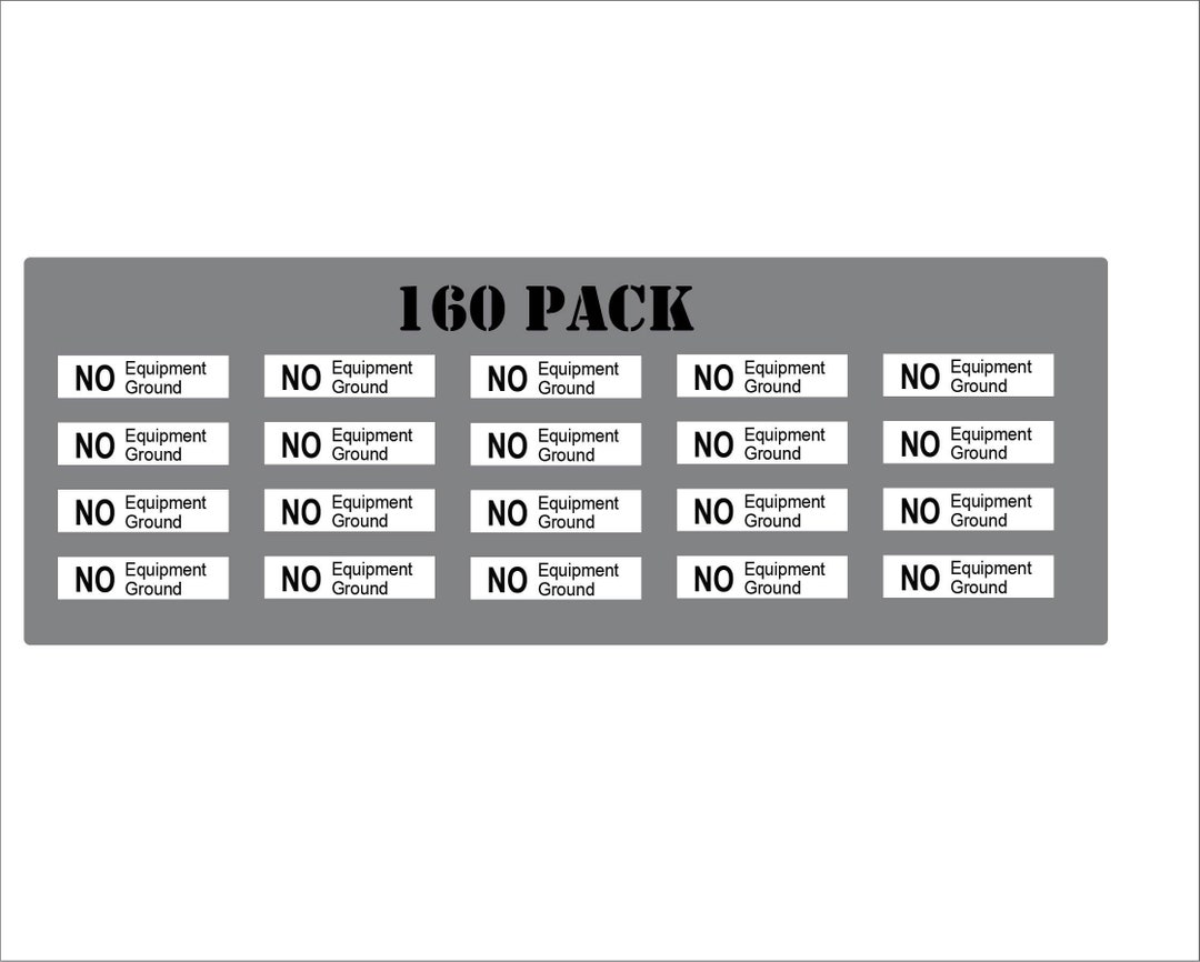 No Equipment Ground 160 Pack .25 X 1.0safety Dept. Sticker Decal Etsy
