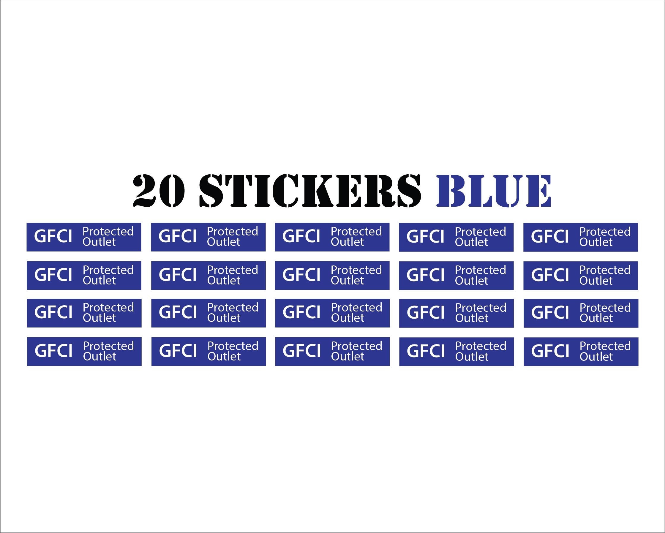 GFI GFCI BLUE Protected Receptacle Outlet 20 Pack .25