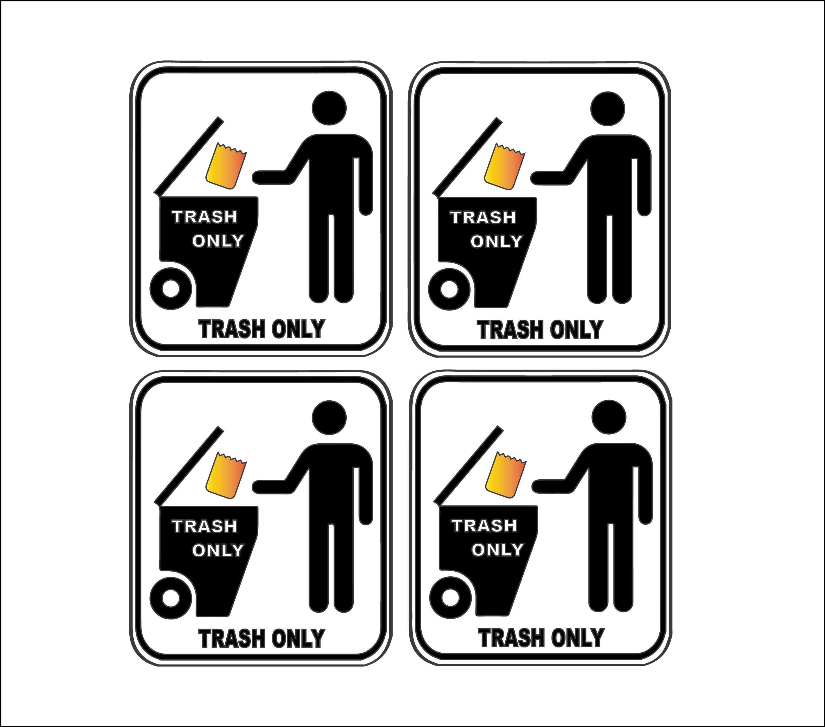 Trash Only Recycle 4 Pack 3.5 X 4.0 Decal Stickers Free Same Day Tracking and Shipping - Etsy