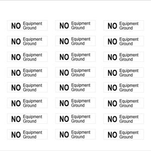 No Equipment Ground 24 Pack .25&quot; x 1.0&quot;Safety Dept. Sticker Decal Free Shipping and Tracking A866