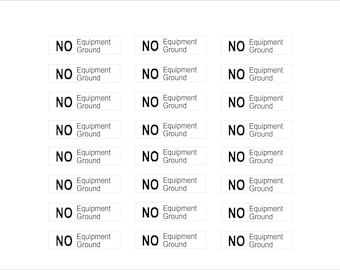 No Equipment Ground 24 Pack .25" x 1.0"Safety Dept. Sticker Decal Free Shipping and Tracking P866