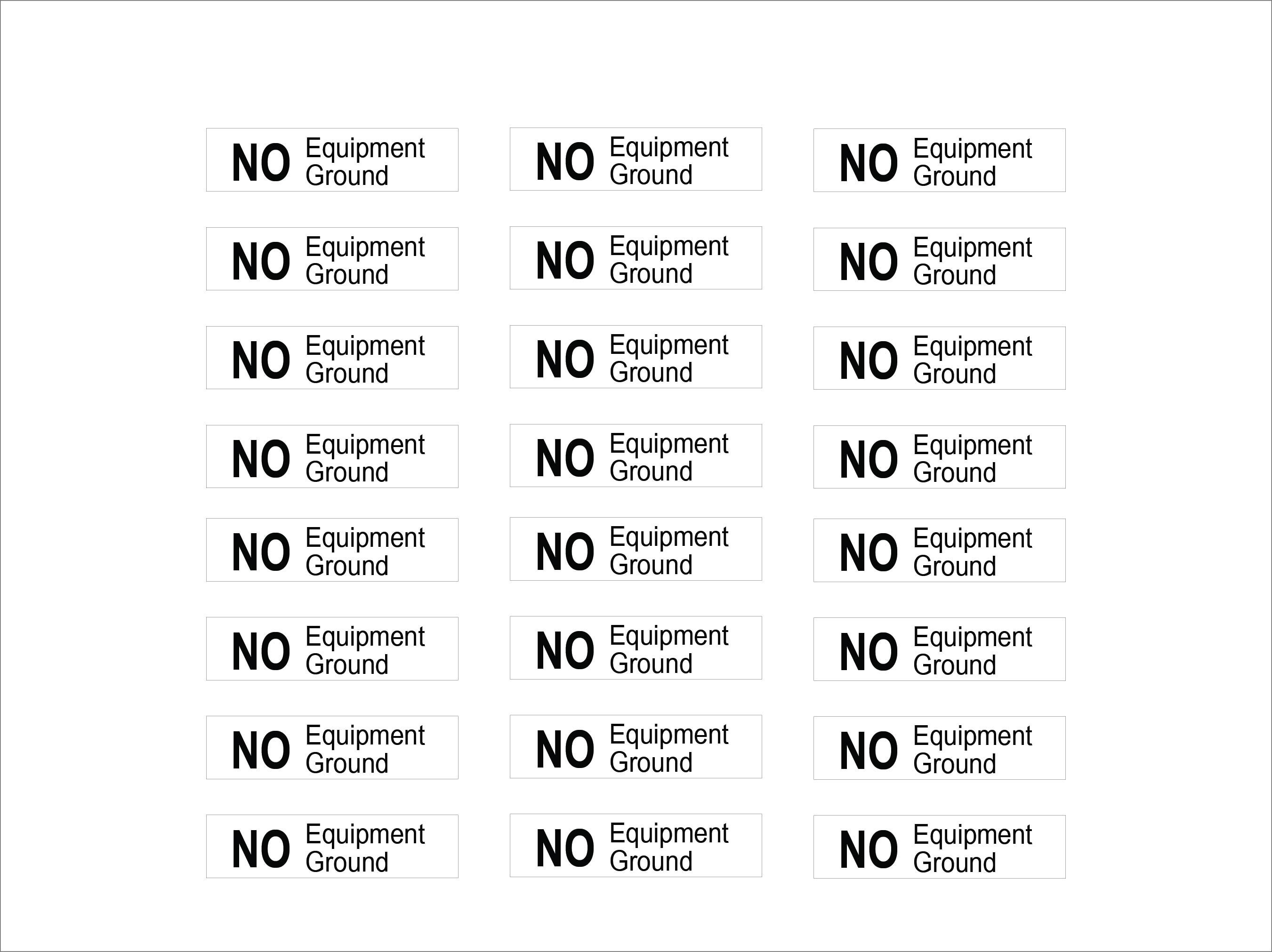 Oracal No Equipment Ground Electric Stickers – 30 Pack, 0.25" X 1.0", ICC Theme, Made In USA